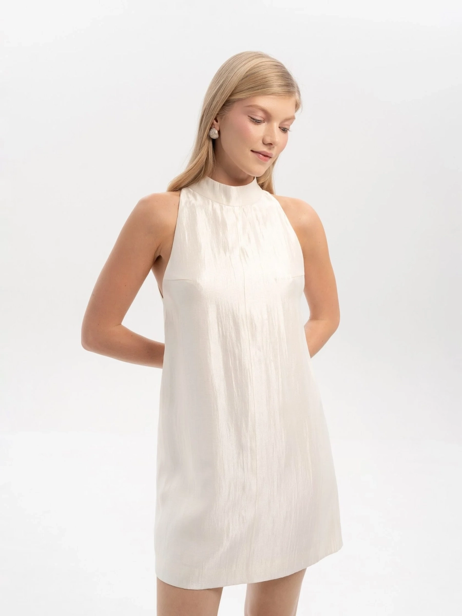 Платье мини с горлом Snezhinka TRES, цвет: молочный, НФ-00002579 купить онлайн