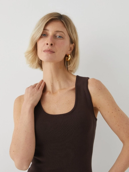 Вязаный топ Marou, цвет: коричневый, Mar_26021502 купить онлайн