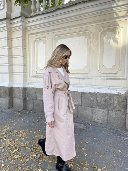 Тренч НИ ИМЕНИ, НИ ПОХОЖИХ, цвет: розовый, 00-00000119 купить онлайн