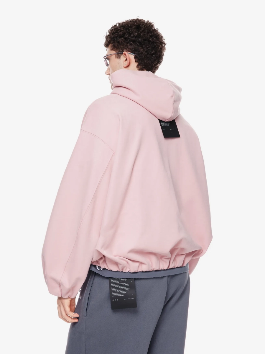 Хлопковый худи с логотипом POST POST SCRIPTUM, цвет: пудровый розовый,  купить онлайн