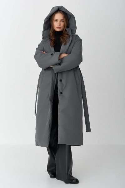 Пальто однобортное утепленное Ricoco, цвет: графитовый, 7012/3 купить онлайн