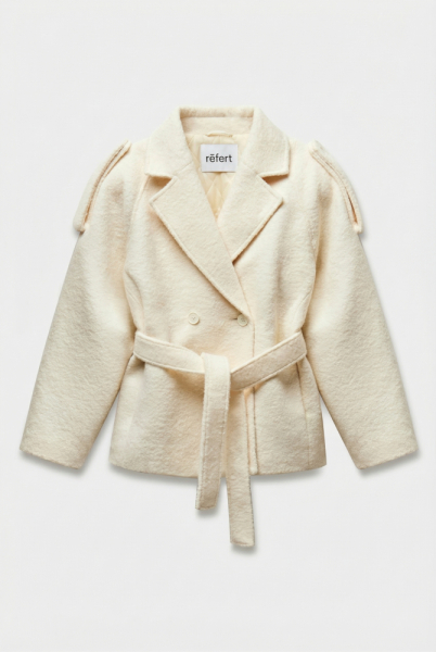 Пальто кучерявое с рукавом реглан