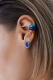 Серебряная серьга-кафф "Bubble" electric blue
