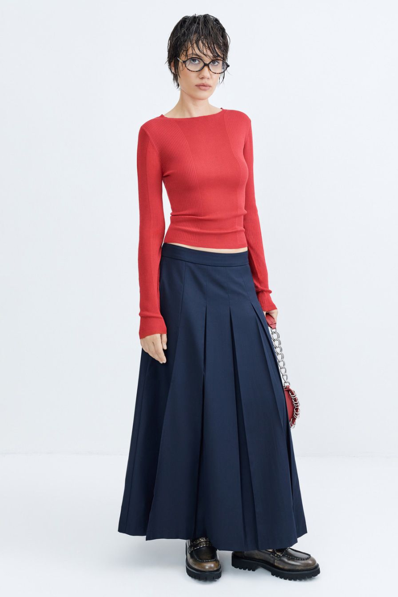 Юбка-миди со складками TOPTOP, цвет: синий, TT.071.15844.620 купить онлайн