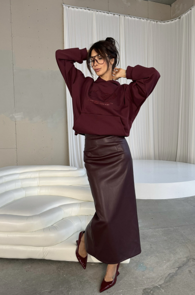 Худи с карманом BURGUNDY Label .B, цвет: burgundy, Tp.01.4.3824.1125BRD купить онлайн