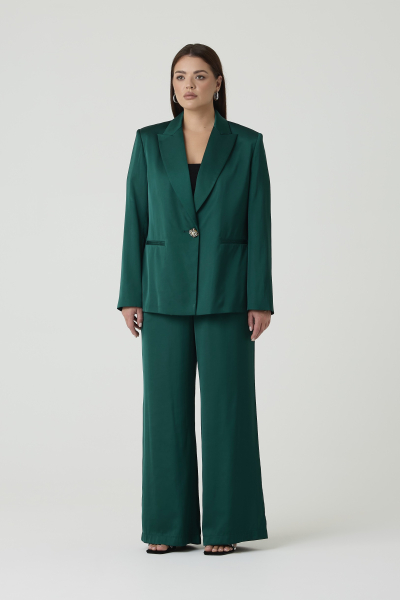Брюки атласные на резинке 4forms, цвет: изумруд, 00020058 купить онлайн