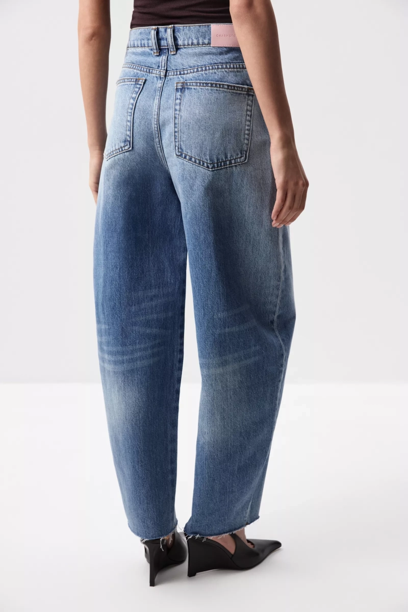 Джинсы-бочонки Charmstore, цвет: винтажный синий, 401-516101-678 купить онлайн