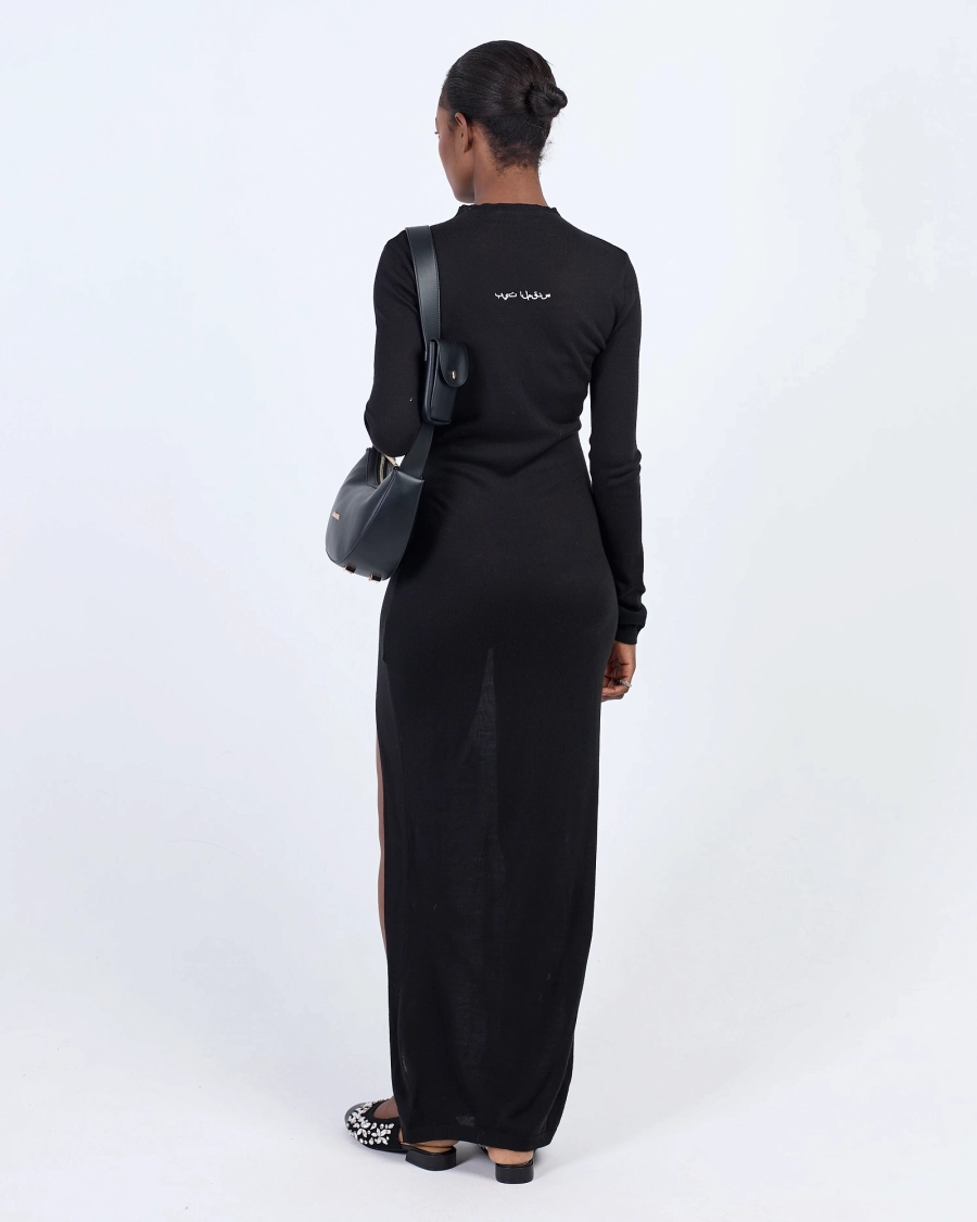 Платье длинное вязаное JE ASIA ST 71, цвет: Черный, Ast71.Je-dress-knit-bl купить онлайн