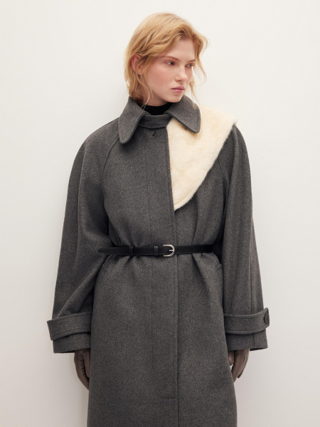 Пальто реглан из шерсти Chaika, цвет: графитовый, AW25CO01-14 купить онлайн