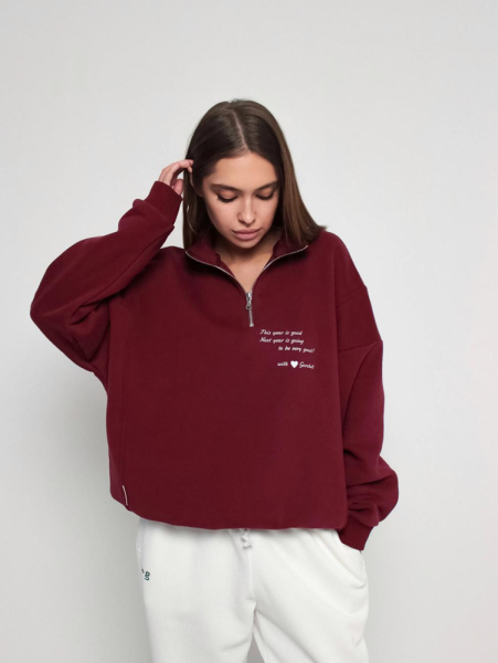 Свитшот с короткой молнией