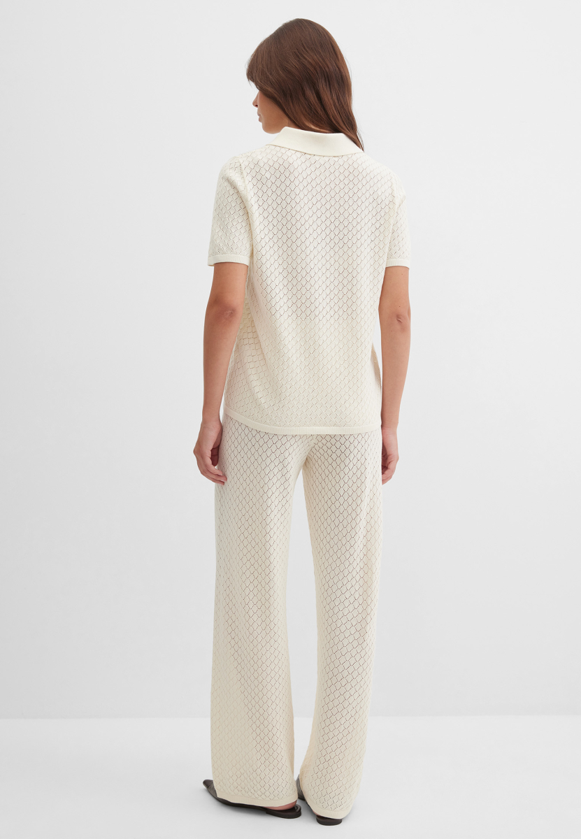 Ажурное поло из хлопка Marou, цвет: молочный, Mar_26051409 купить онлайн
