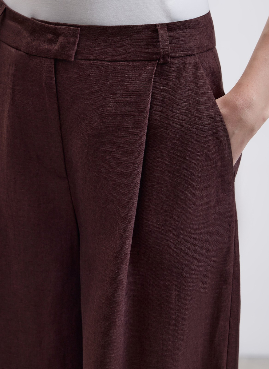 Брюки изо льна ALL WE NEED, цвет: коричневый, 2604W1689-19 купить онлайн