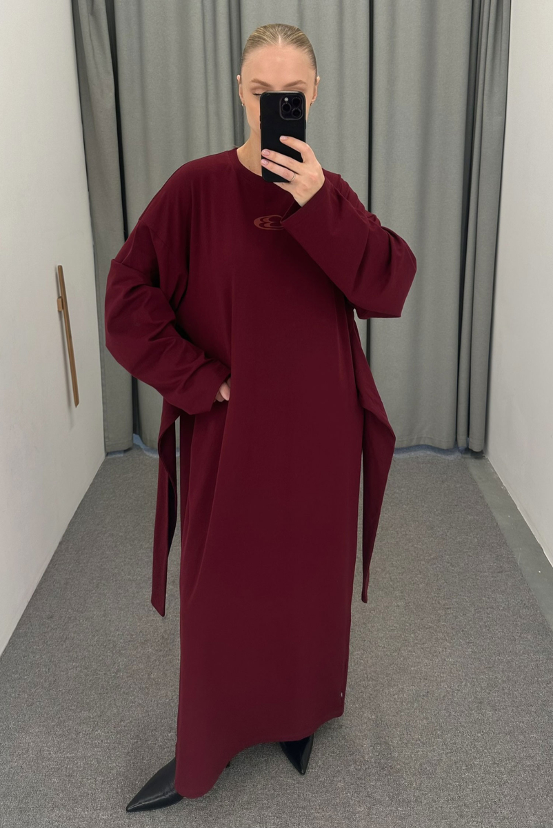 Платье объемное с принтом BURGUNDY Label .B, цвет: burgundy, Dr.03.5.4101.1125BRD купить онлайн