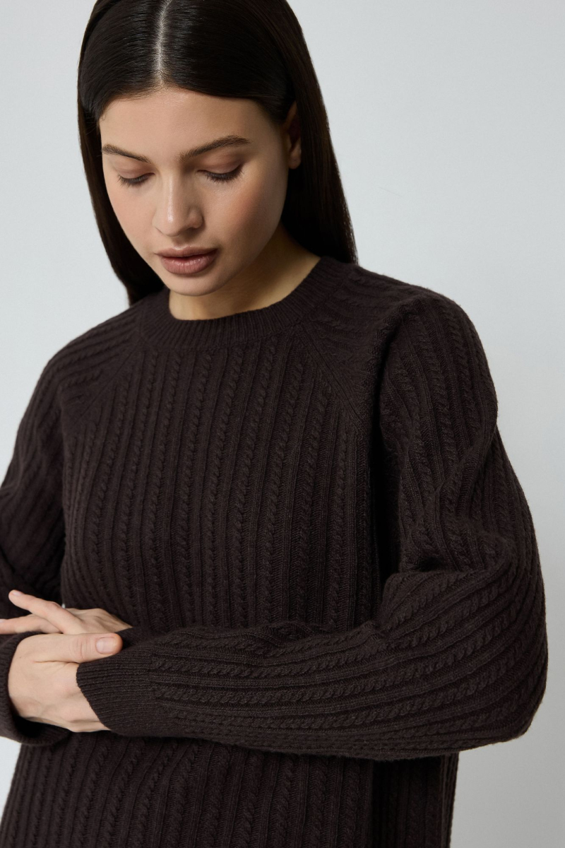 Костюм в косы из смесового кашемира AROUND, цвет: темно-коричневый, 2911_14C23 купить онлайн