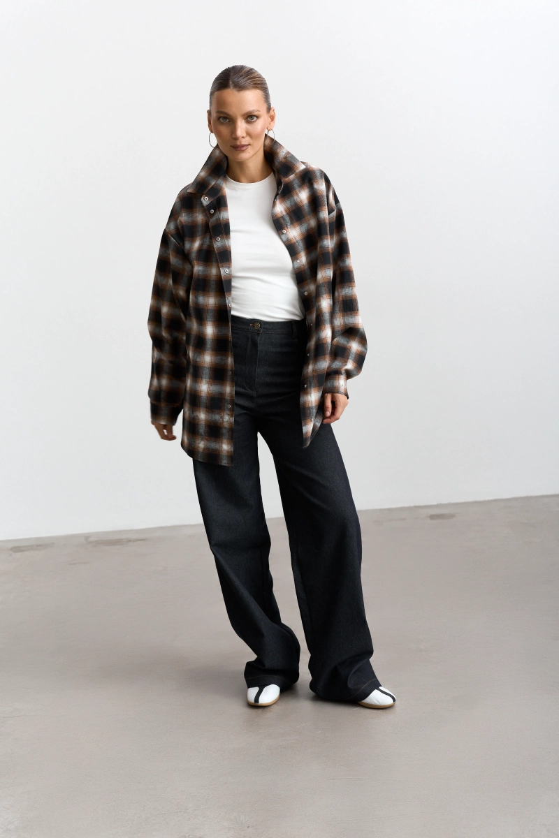 Рубашка в клетку оверсайз