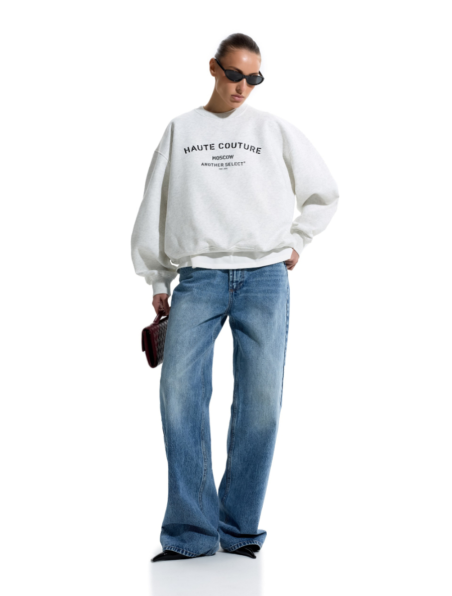 Свитшот "От кутюр" ANOTHER SELECT, цвет: серый-меланж, 00151 купить онлайн