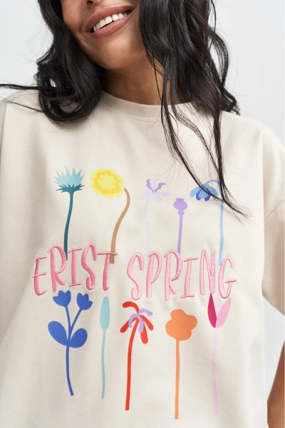 Футболка Весна Erist store, цвет: бежевый, НФ-00003437 купить онлайн