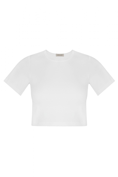 Футболка укороченная AROUND, цвет: молочный, 219_1010CE01 купить онлайн