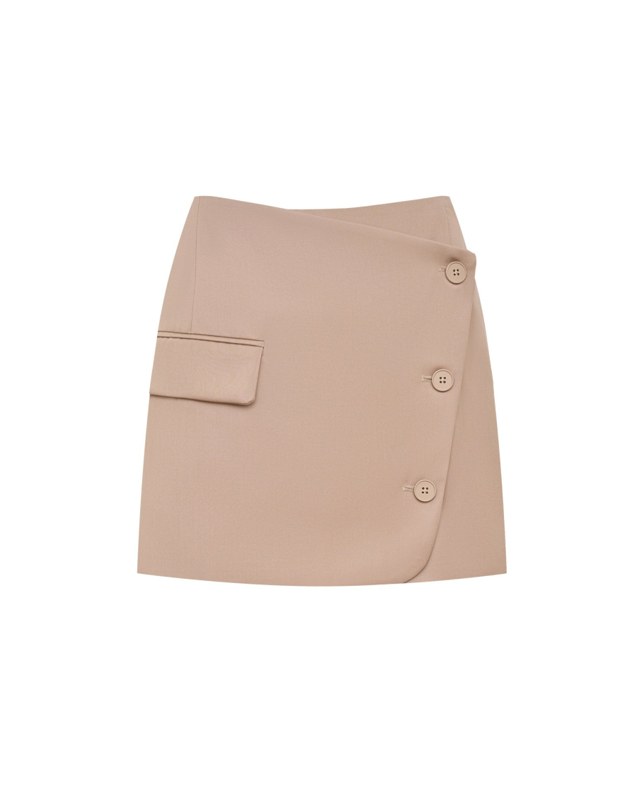 Мини-юбка на запах To be Blossom, цвет: BEIGE, 051370 купить онлайн