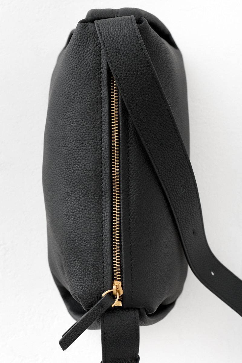 Сумка-хобо из зернистой кожи Ricoco, цвет: Черный bag12/1 купить онлайн