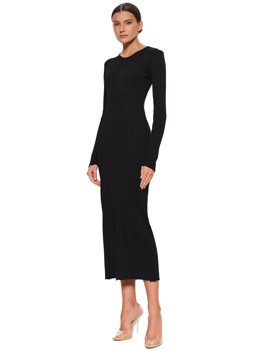 Платье в рубчик SODAMODA, цвет: Черный, 14164 купить онлайн