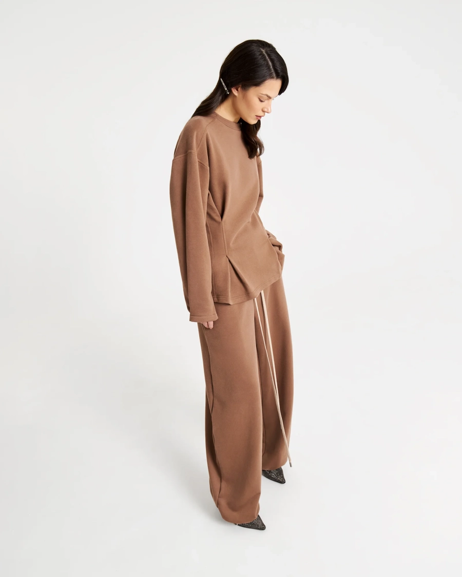 Брюки с эффектом велюра NUT Anmuse, цвет: коричневый,  купить онлайн