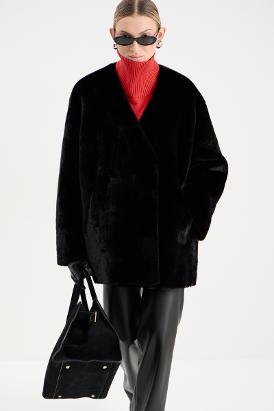 Шуба в длине мини MIA AIM, цвет: Черный, MIA540 купить онлайн