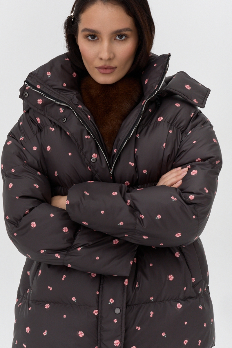 Пуховик Zefyr dark chocolate Ricoco, цвет: горький шоколад, 4092/3 купить онлайн