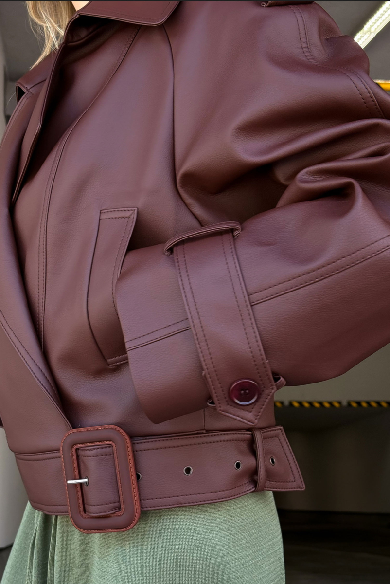 Косуха из экокожи ULLA & LABEL .B Label .B, цвет: коричневый, U180824/7 купить онлайн