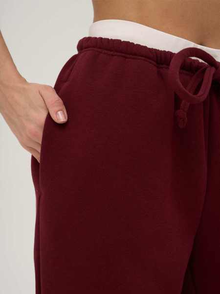 Брюки на завязках с начесом ONSI, цвет: burgundy,  купить онлайн