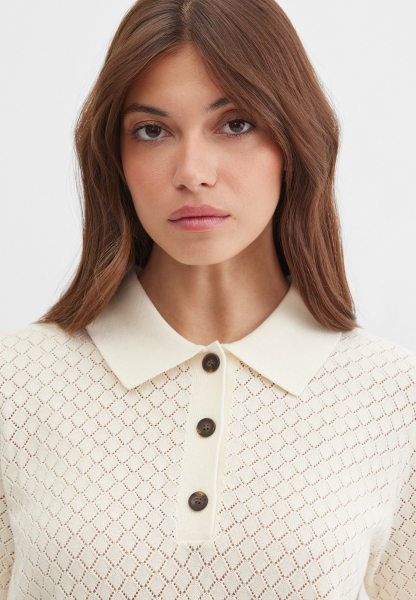 Ажурное поло из хлопка Marou, цвет: молочный, Mar_26051409 купить онлайн