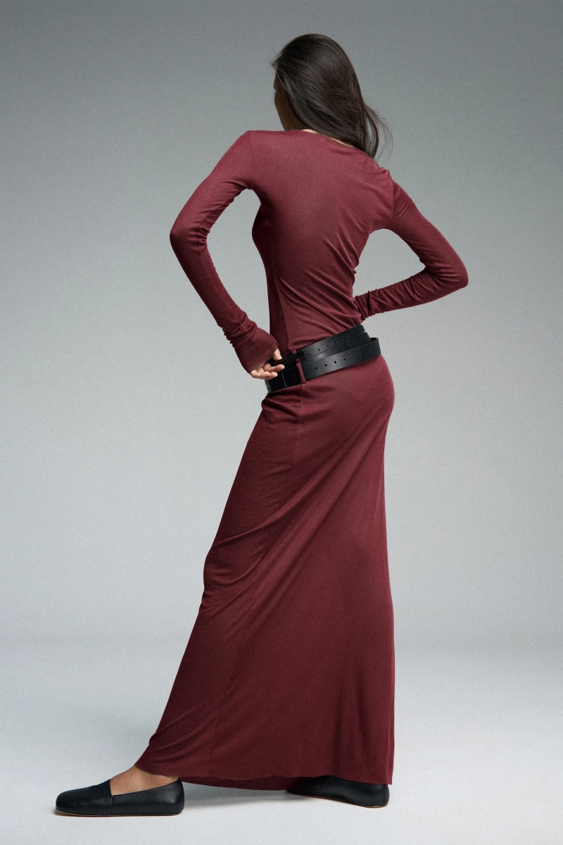 Платье-макси из тонкого трикотажа WALK OF SHAME, цвет: Бордовый, D156/FW2526 купить онлайн