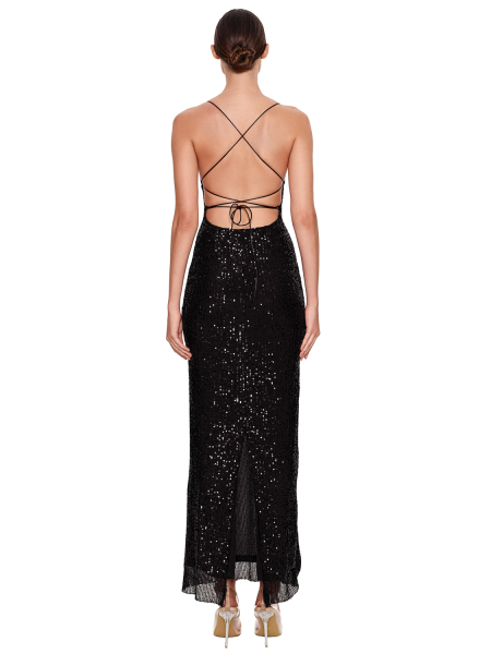 Платье-макси из пайеток SODAMODA, цвет: Черный, 13629 купить онлайн