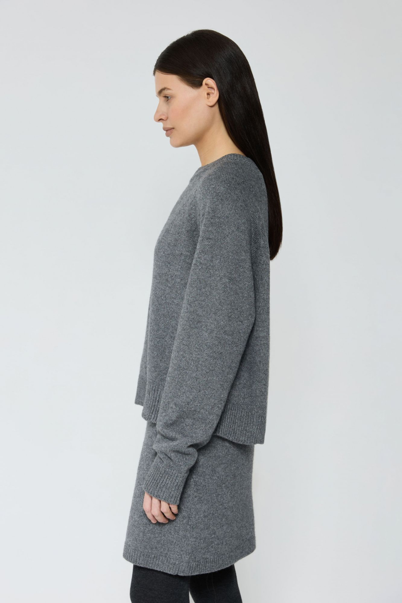 Джемпер кроп из смесового кашемира AROUND, цвет: графит, 2111_84C16 купить онлайн