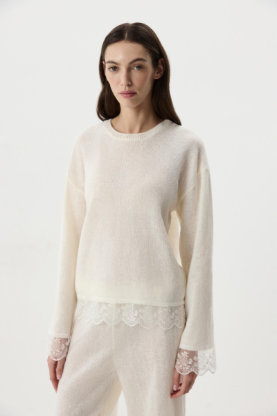 Джемпер с ажурным кружевом