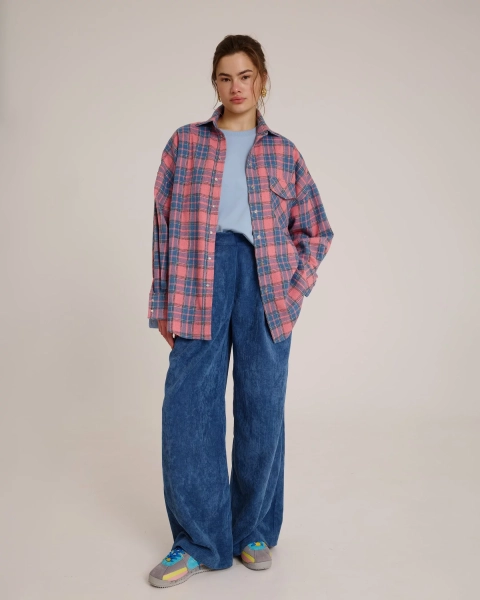 Брюки из вельвета с защипами BLUE Anmuse, цвет: синий, TR25S141-BLU-1 купить онлайн