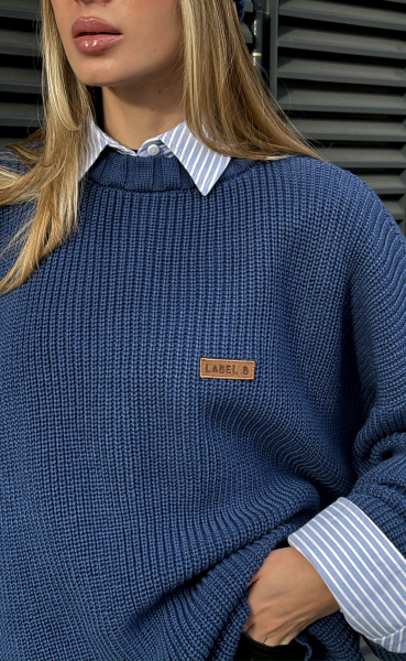 Джемпер с открытой спиной BLUE Label .B, цвет: blue, Kn.01.34BL купить онлайн