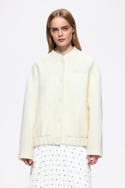 Бомбер из шерстяного букле