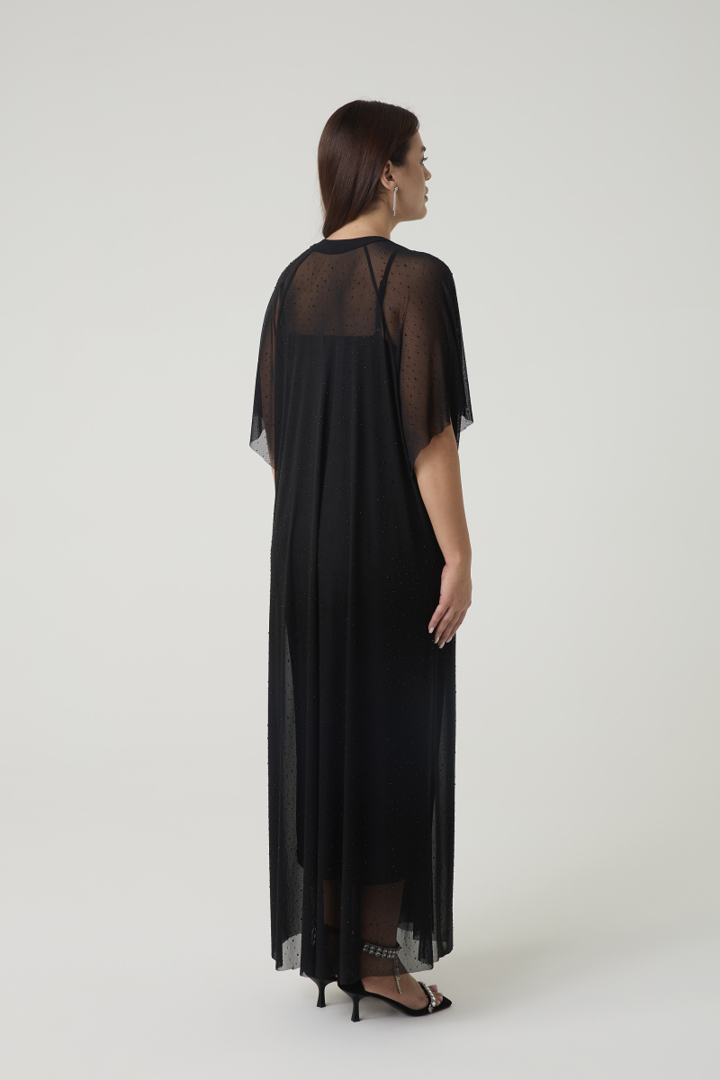 Платье-туника из сетки со стразами 4forms, цвет: Черный, 65525 купить онлайн