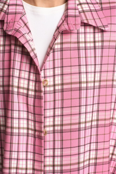 Рубашка в клетку Pink Erist store, цвет: розовый, НФ-00002430 купить онлайн