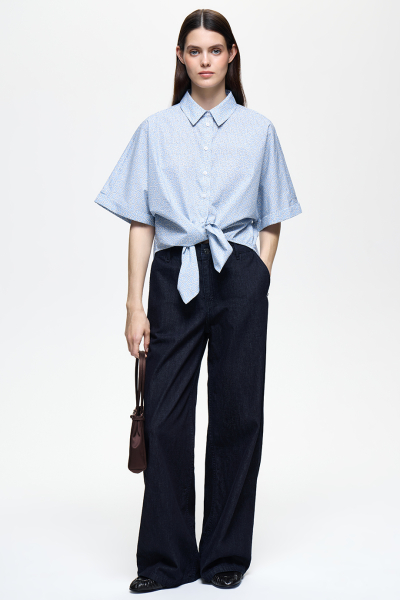 Рубашка с лого-паттерном DREAMS BY ALENA AKHMADULLINA, цвет: голубой, 126102050204686/211000 купить онлайн