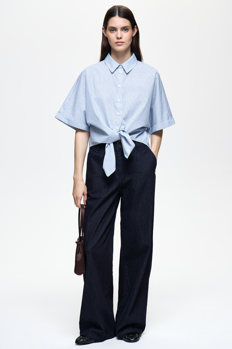 Рубашка с лого-паттерном DREAMS BY ALENA AKHMADULLINA, цвет: голубой, 126102050204686/211000 купить онлайн