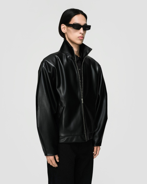 Куртка Кожаная Off Shoulder Jacket Berhasm, цвет: Черный, jac24-11-black купить онлайн