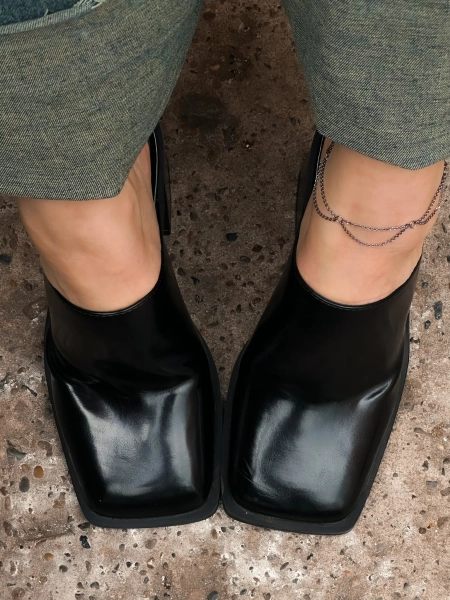 Серебряный браслет на цепочке на ногу «Море волнуется» SBLESKOM, цвет: Черный, 92093 купить онлайн