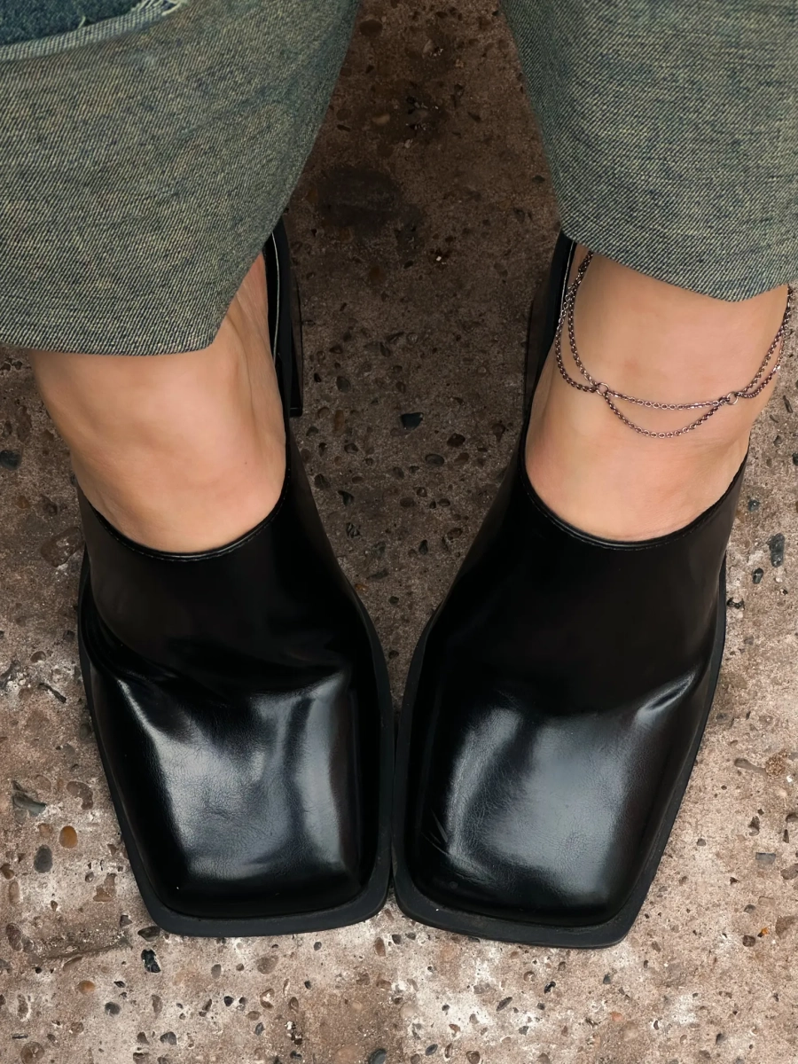 Серебряный браслет на цепочке на ногу «Море волнуется» SBLESKOM, цвет: Черный, 92093 купить онлайн