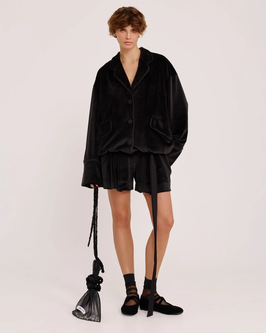 Шорты из бархата BLACK Anmuse, цвет: Черный, SH25W215-BLC купить онлайн