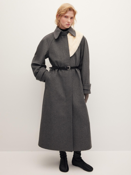 Пальто реглан из шерсти Chaika, цвет: графитовый, AW25CO01-14 купить онлайн