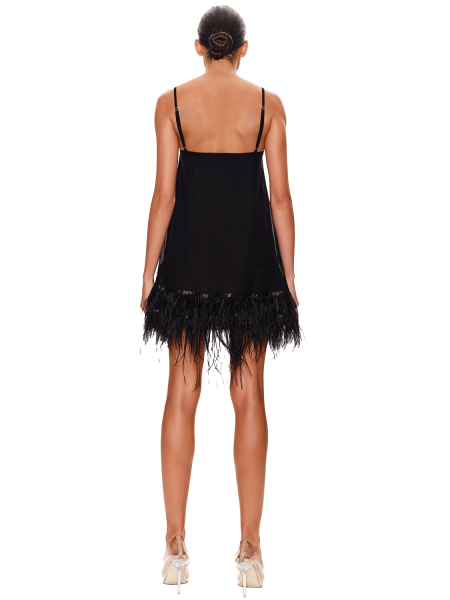 Платье А-силует с перьями SODAMODA, цвет: Черный, 13623 купить онлайн