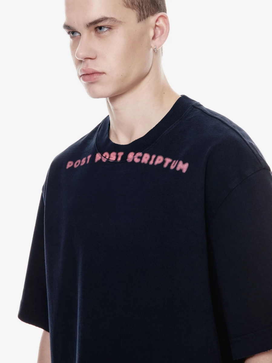 Футболка оверсайз с принтом POST POST SCRIPTUM, цвет: синий, 1146.11.00.BLU купить онлайн