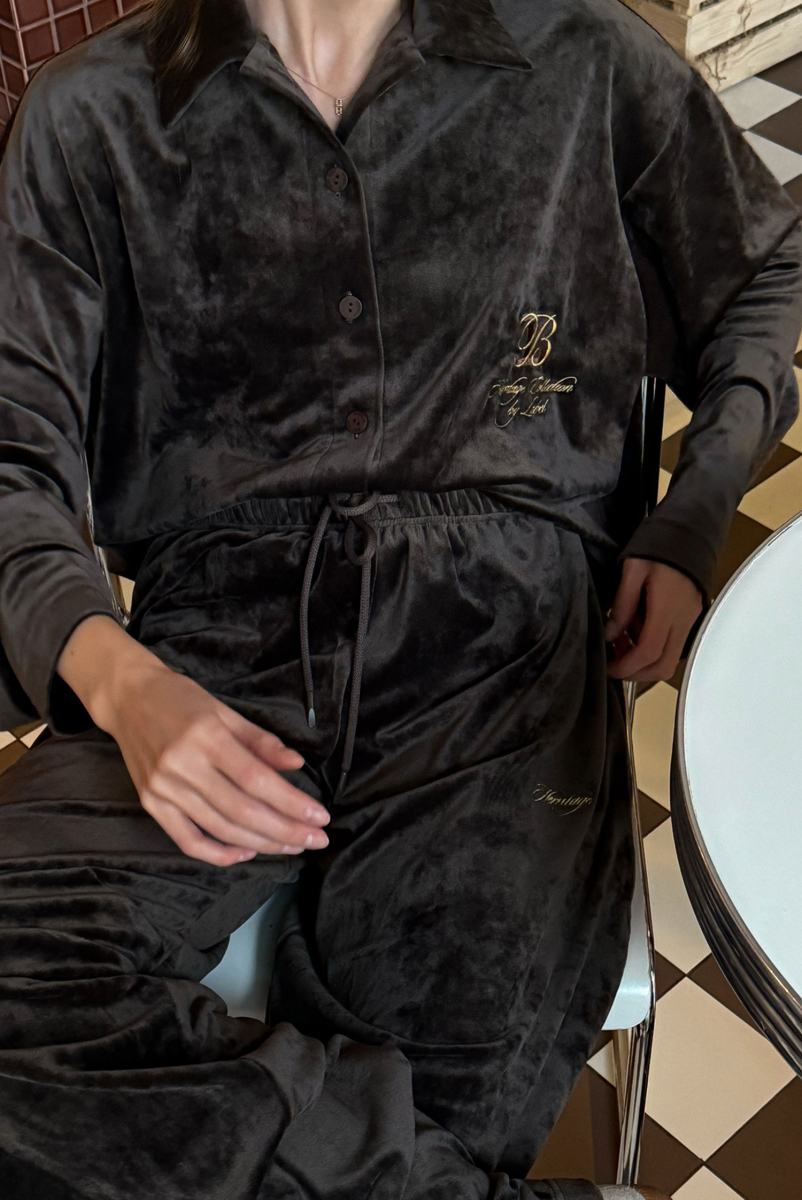 Брюки "бананы" из велюра BROWN Label .B, цвет: BROWN, Pt.11.3.4134/3BRN купить онлайн